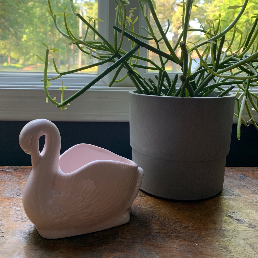 Strawberry milk colored vintage swan